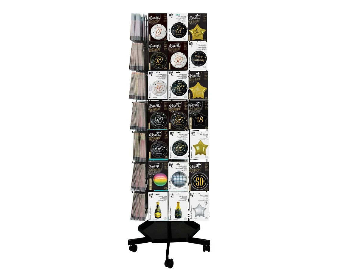Rotating balloon floor stand, 84 hooks